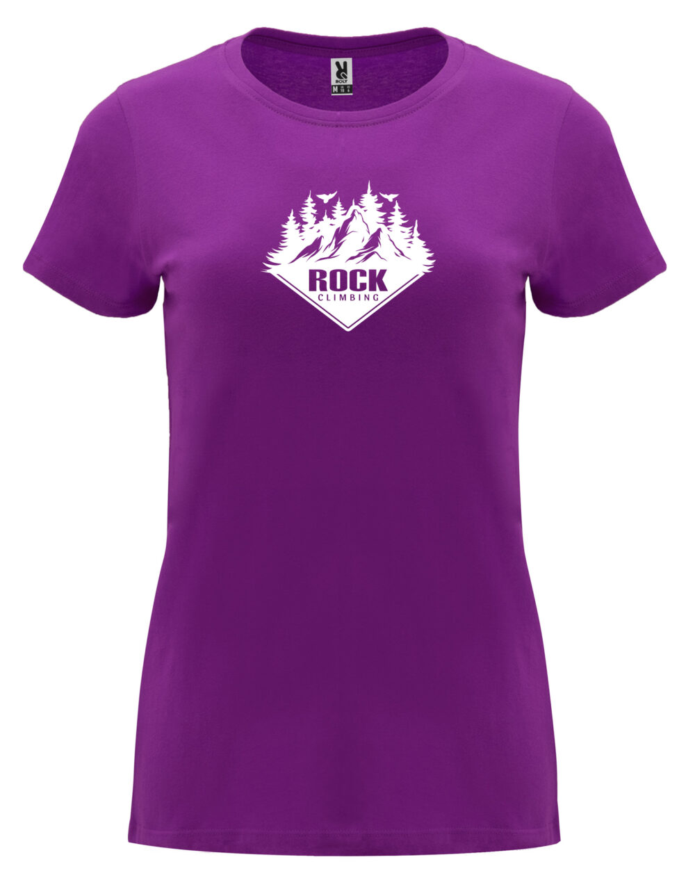 Dámské tričko s potiskem Rock climbing purpurová