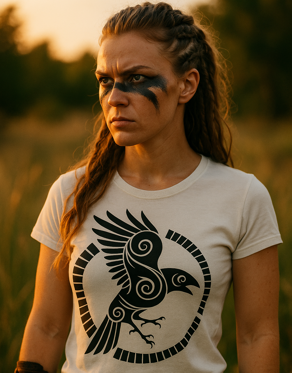 Dámské tričko s potiskem Vrána bílá