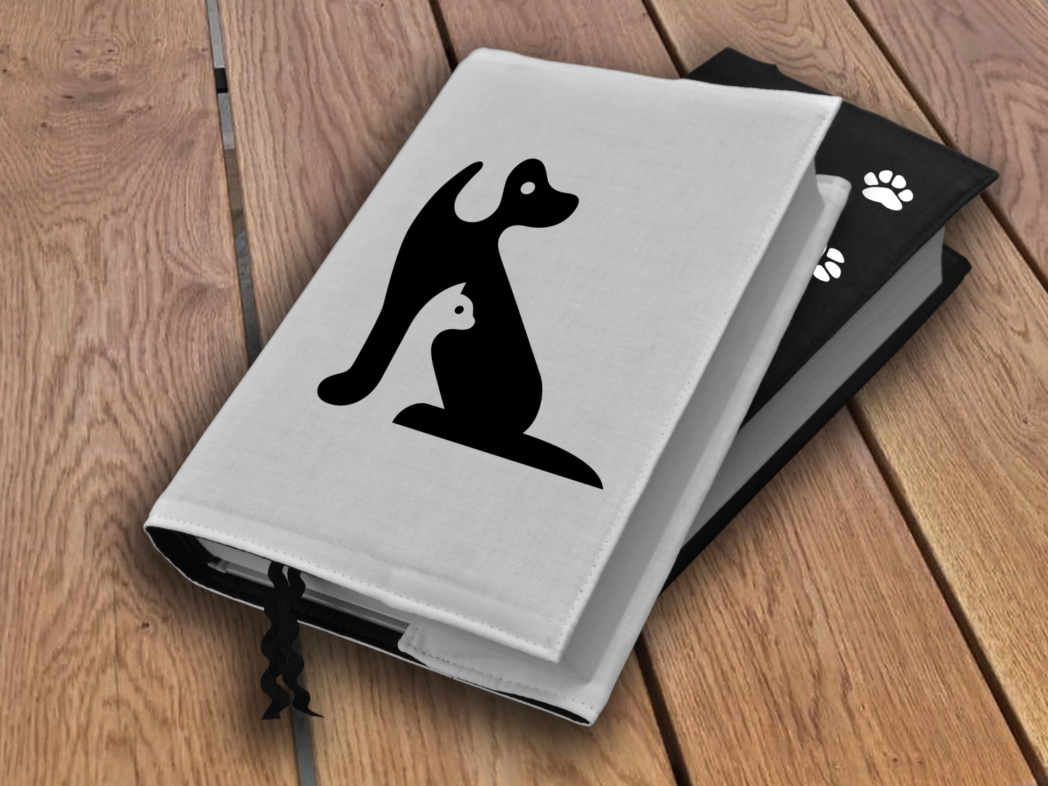 Obal na knihu s potiskem Kočka a pes