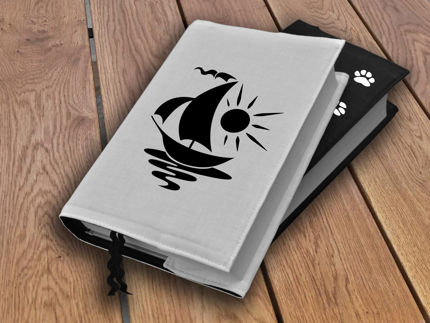 Obal na knihu s potiskem Loďka